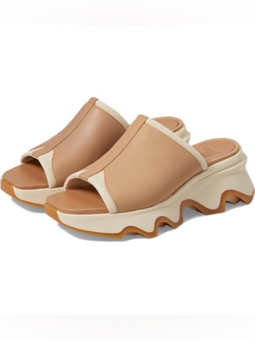 Sorel Slide Sandal Tan Beige Chunky Platform Mule Clog